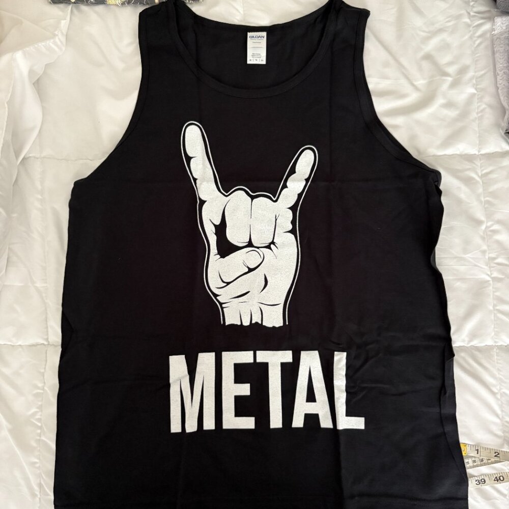 Metal Head Heavy Metal Horns Black Metal Festival Tank Top Gildan Size XL